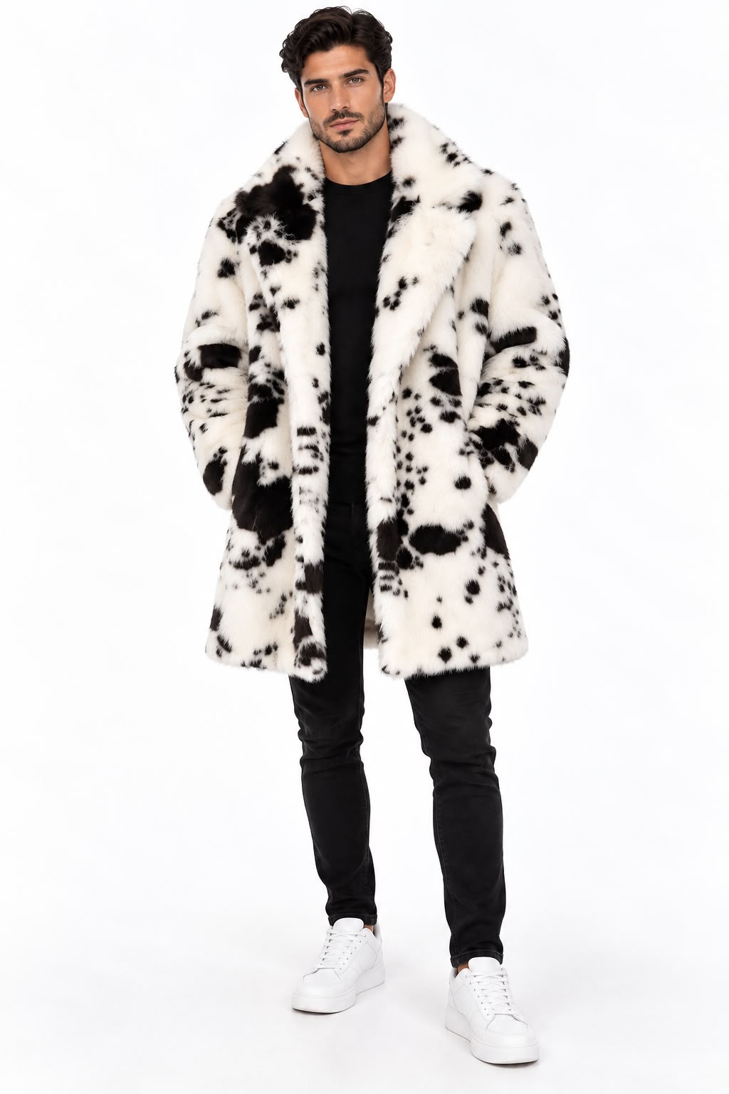 NH+ black cow מעיל פרה שחור לבן גברים