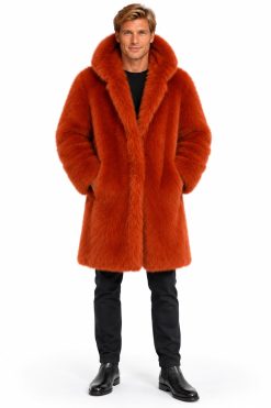 Wh+orange sophi מעיל כתום סופי עם כובע גברים