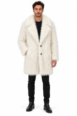 The coat NH+ White curl מעיל בלי כובע גברים