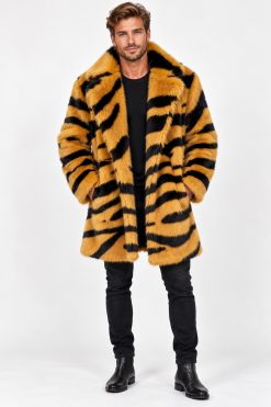 Nh+zebra yellow מעיל זברה צהוב בלי כובע גברים