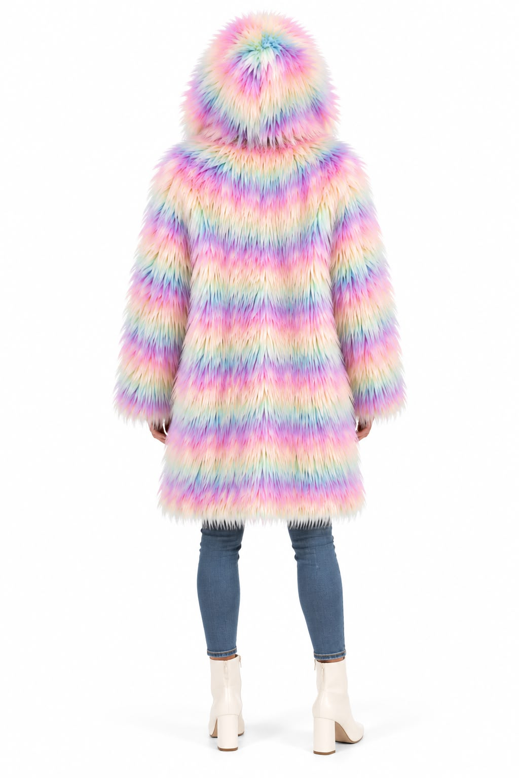 The coat wh - rainbow unicorn מעיל עם כובע נשים